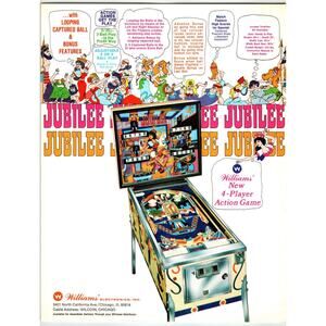Jubilee Pinball FLYER Original 1973 Retro Game Artwork 8.5" x 11 Mod Groovy